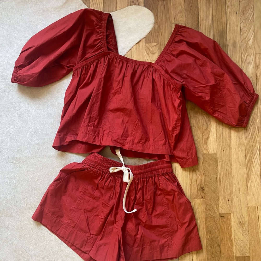Apiece Apart Scarlet Fabric